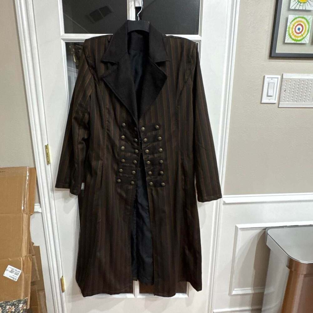 Spirit Halloween Steampunk Pinstripe Frock Coat